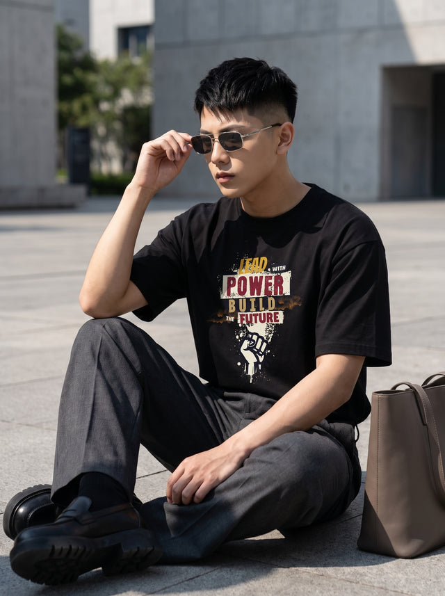 Oversize T-shirt – Grunge Typography / 130