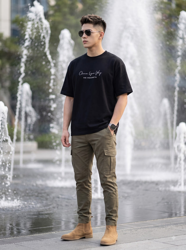 Oversize T-shirt – Minimal Typography / 491