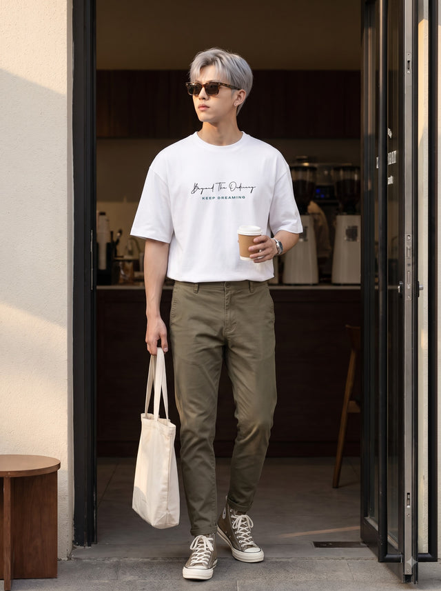 Oversize T-shirt – Minimal Typography / 491