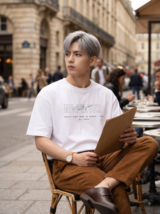 Oversize T-shirt – Bold Typography / 90