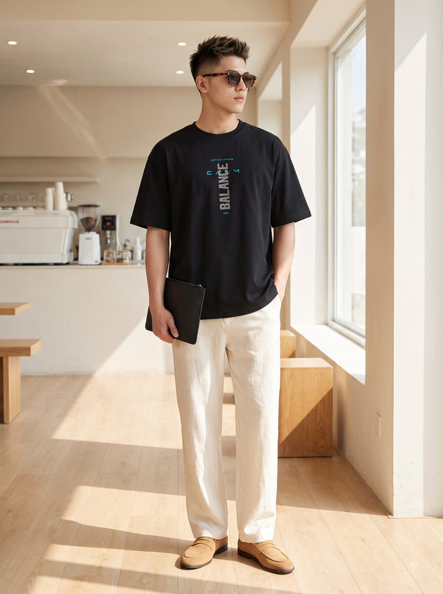 Oversize T-shirt – Minimal Typography / 522