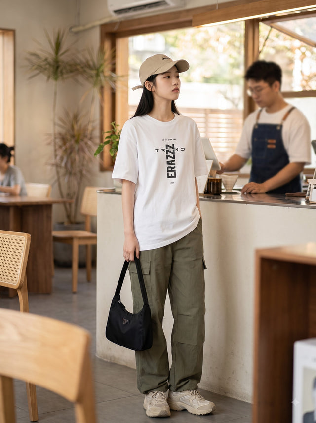 Oversize T-shirt – Minimal Typography / 522
