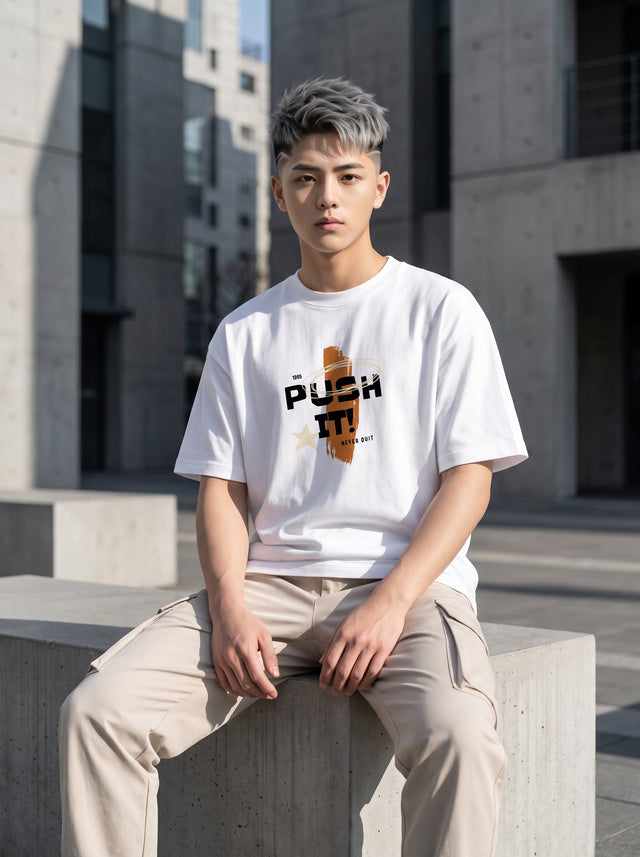 Oversize T-shirt – Bold Typography / 70