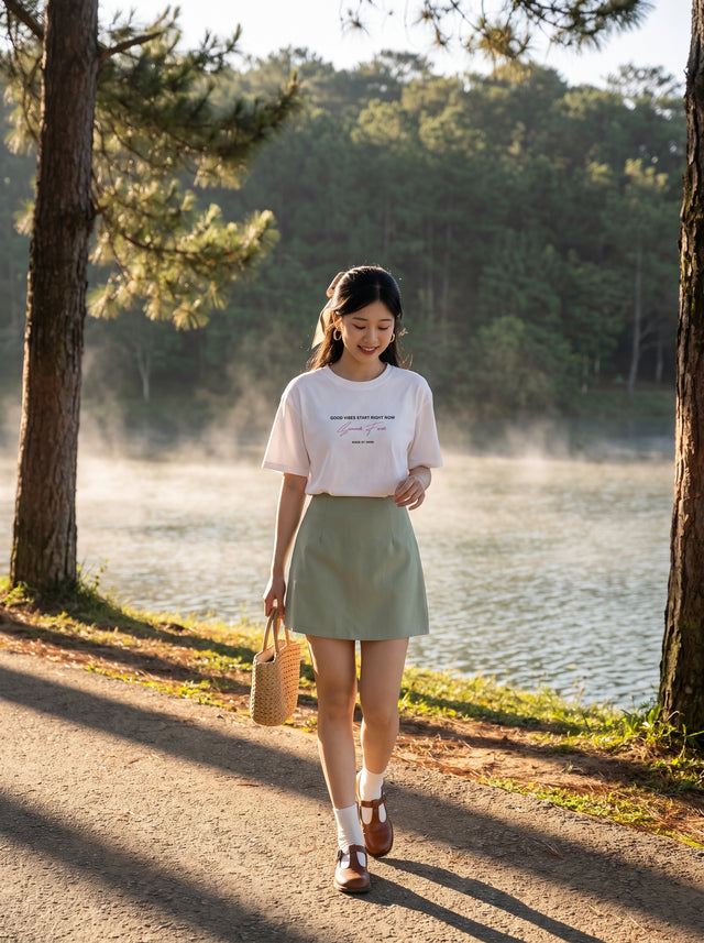 Oversize T-shirt –  Script Typography  / 694