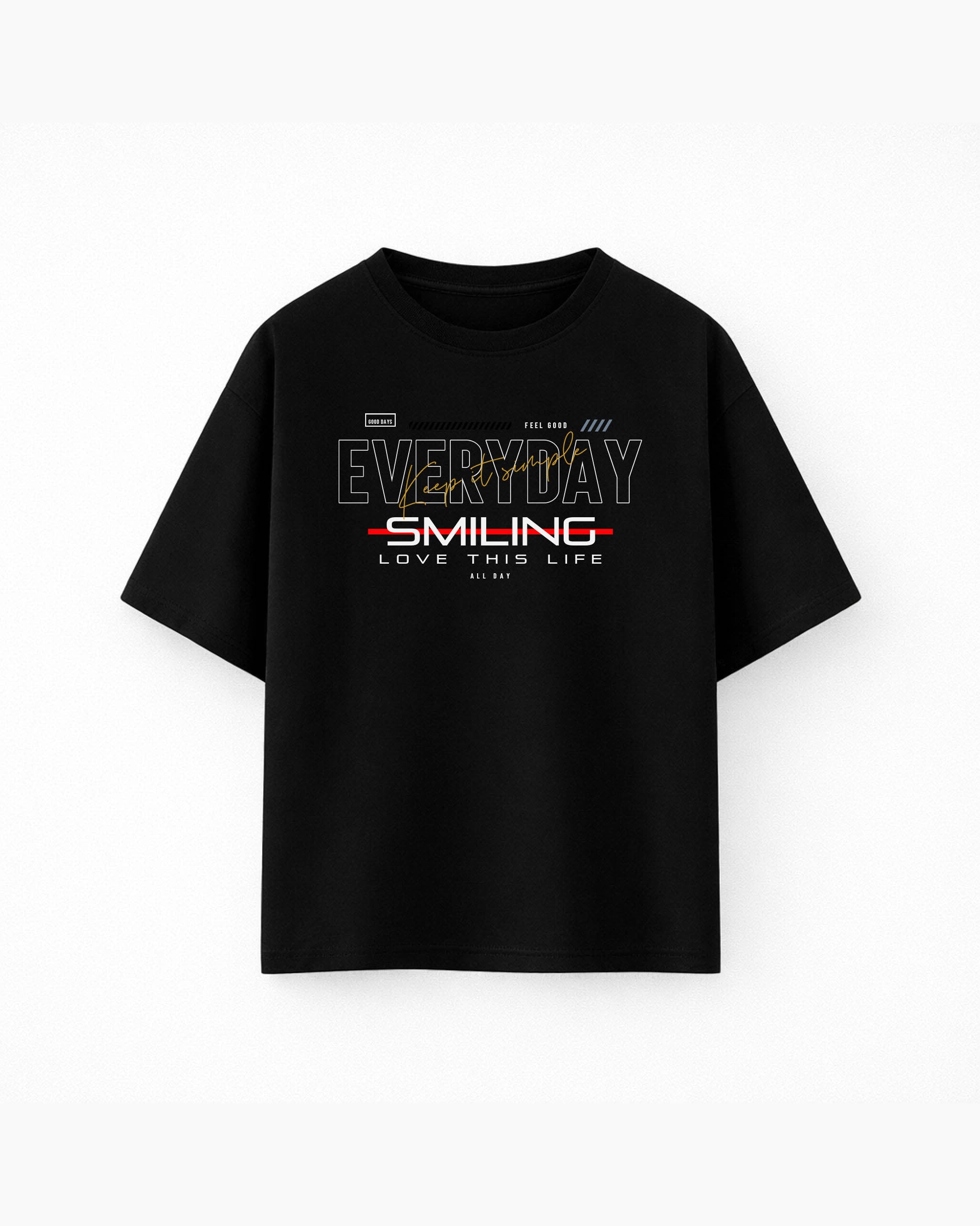 Oversize T-shirt – Bold Typography / 90 - Black