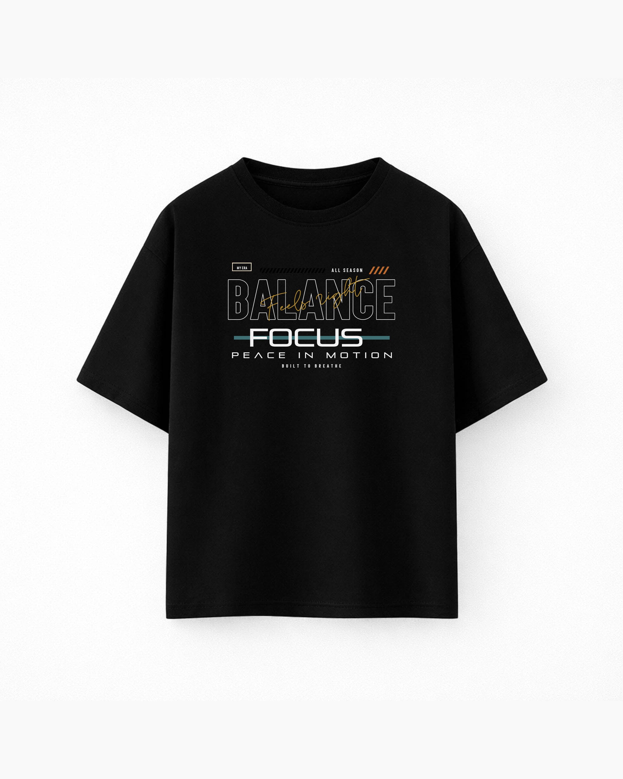 Oversize T-shirt – Bold Typography / 90 - Black