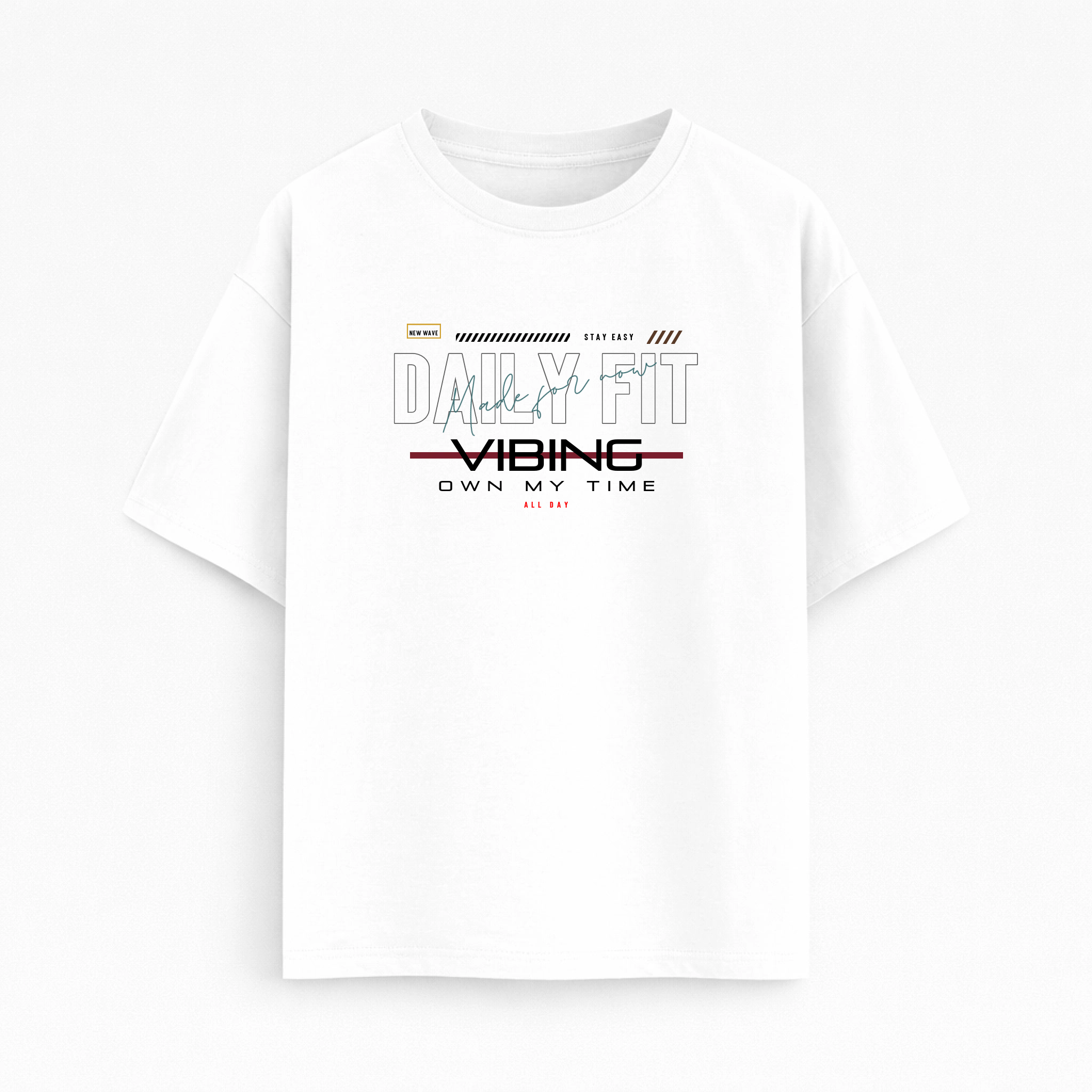 Oversize T-shirt – Bold Typography / 90 - White
