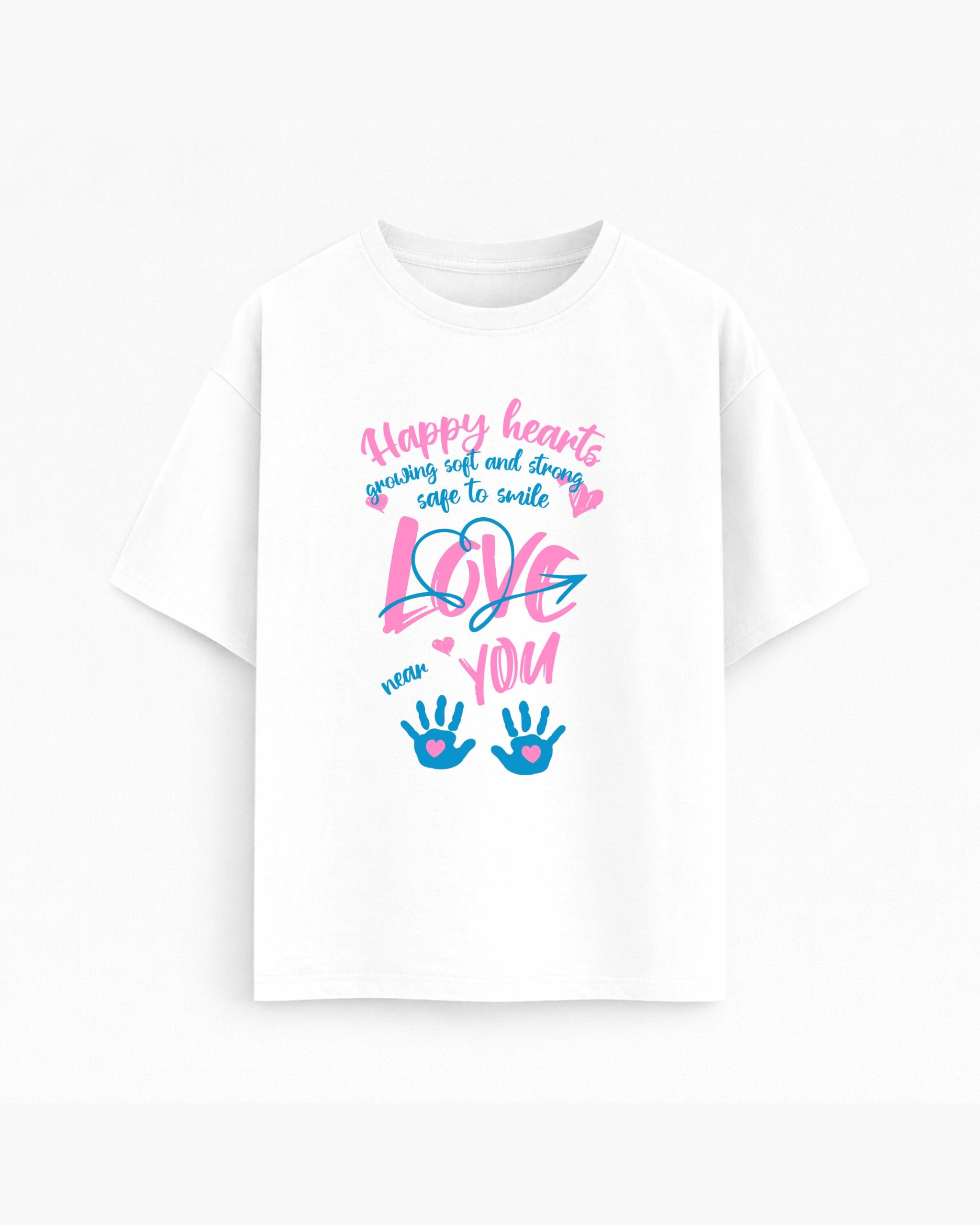 Oversize T-shirt – Cute Typography / 107 - White