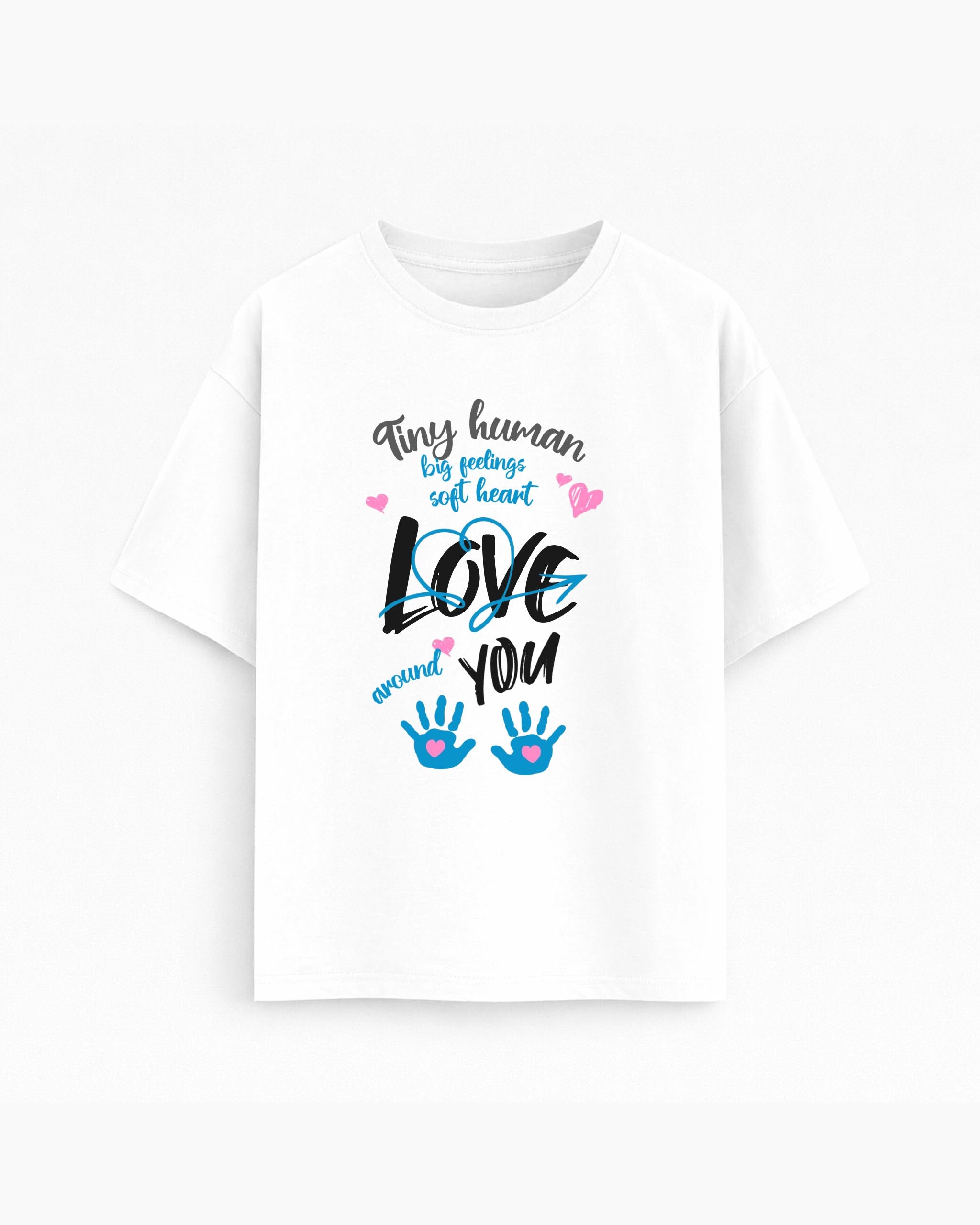 Oversize T-shirt – Cute Typography / 107 - White