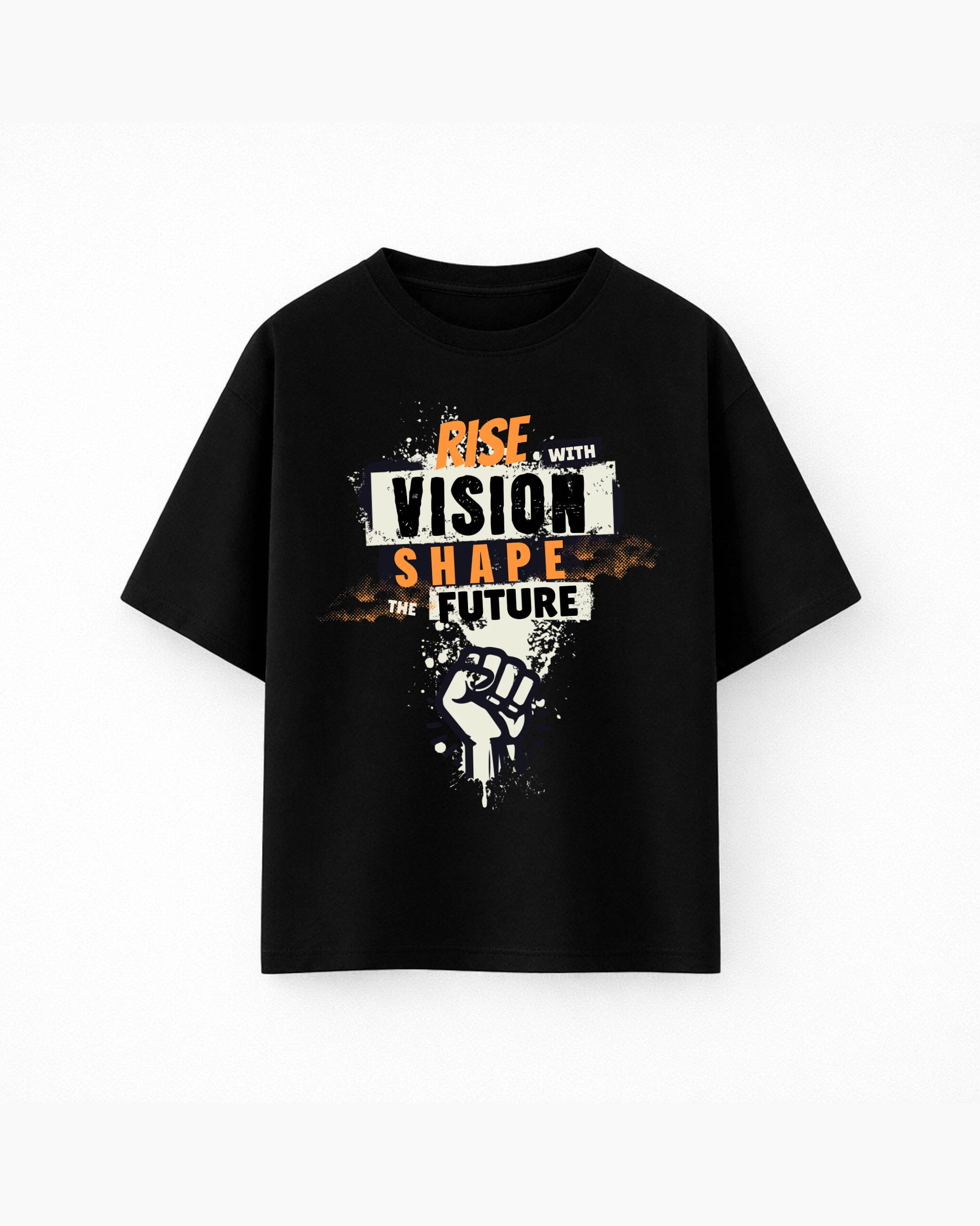 Oversize T-shirt – Grunge Typography / 130 - Black