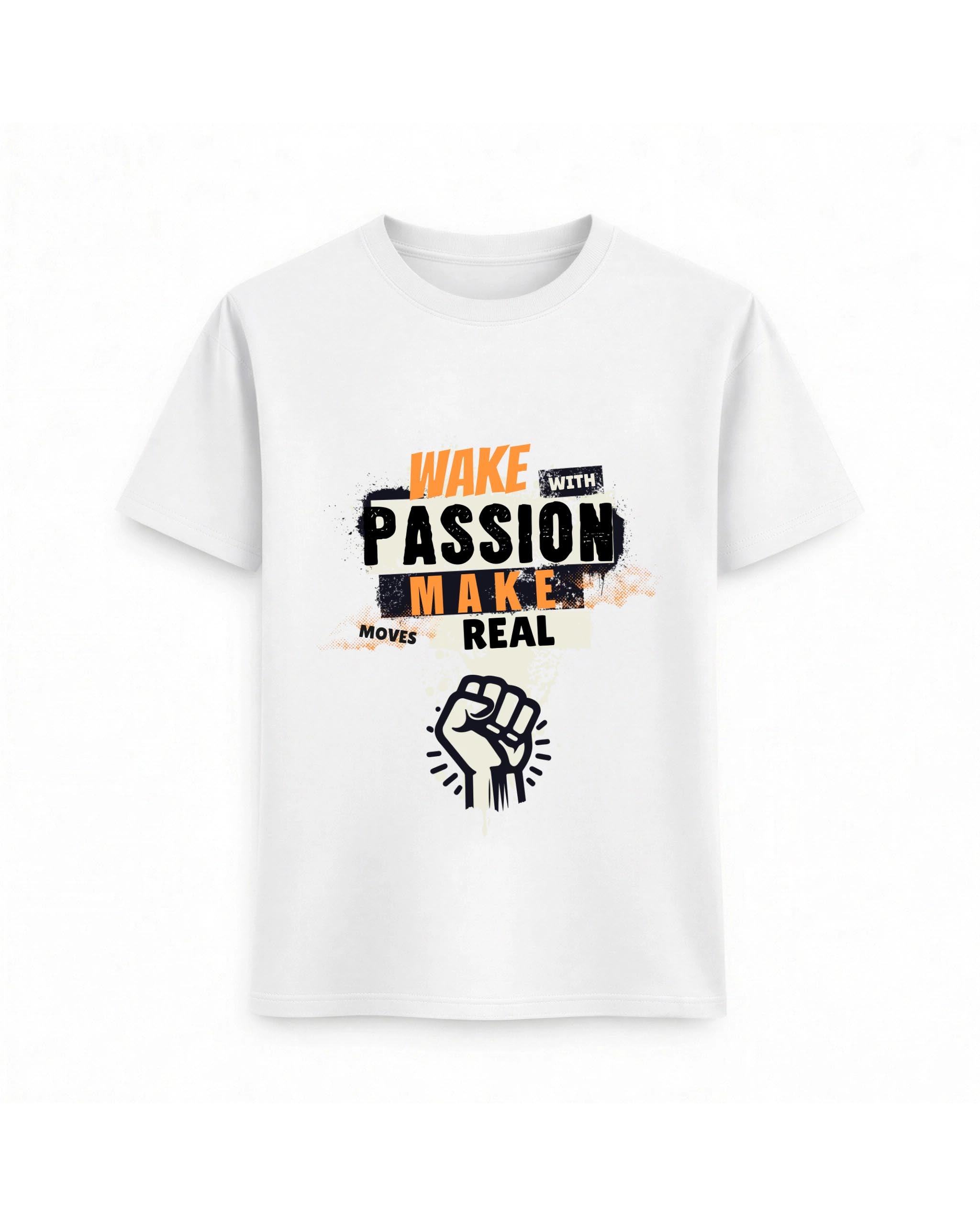 Regular Fit T-shirt – Grunge Typography / 130 - White