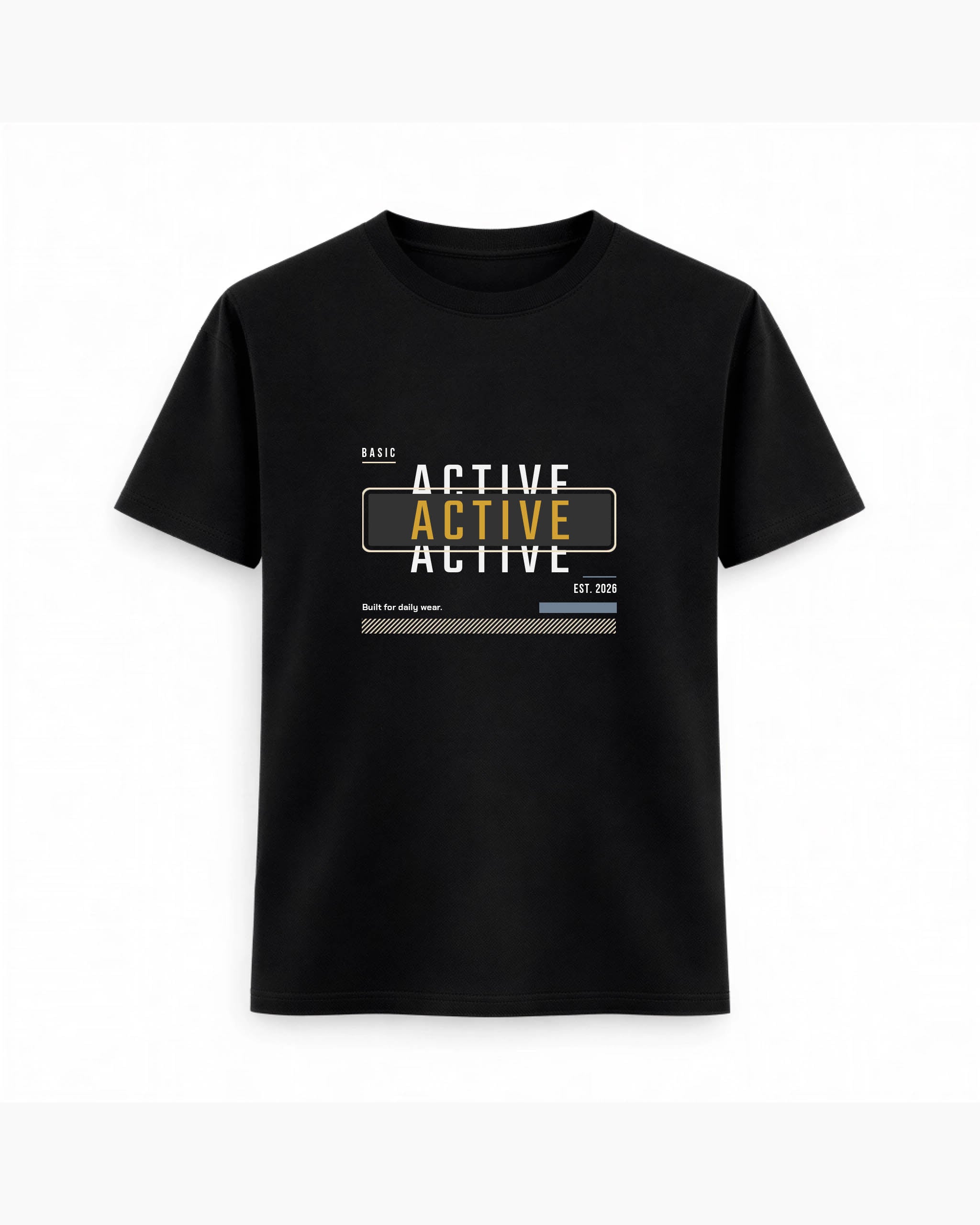 Regular Fit T-shirt – Minimal Typography / 199 - Black