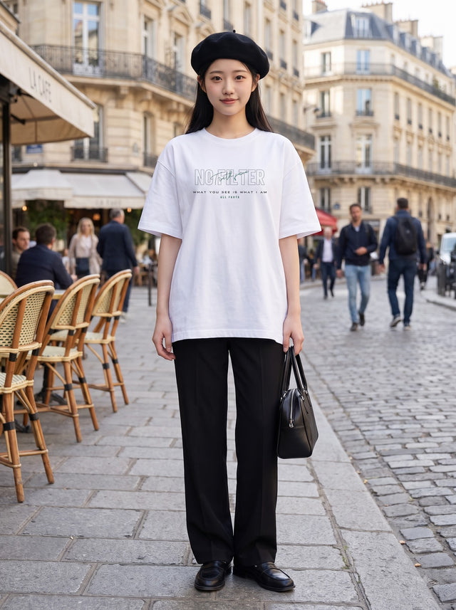 Oversize T-shirt – Bold Typography / 90