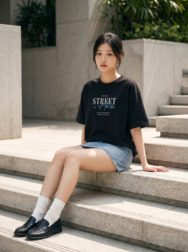 Oversize T-shirt – Minimal Typography / 46