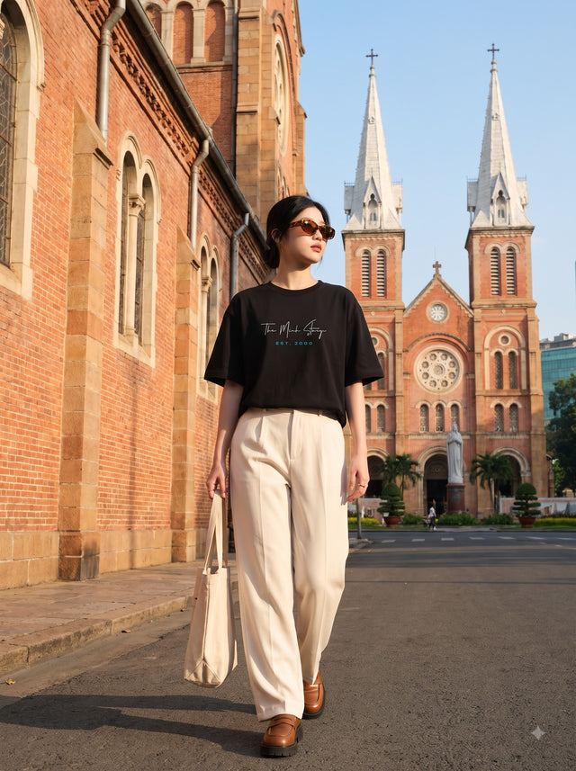Oversize T-shirt – Minimal Typography / 491