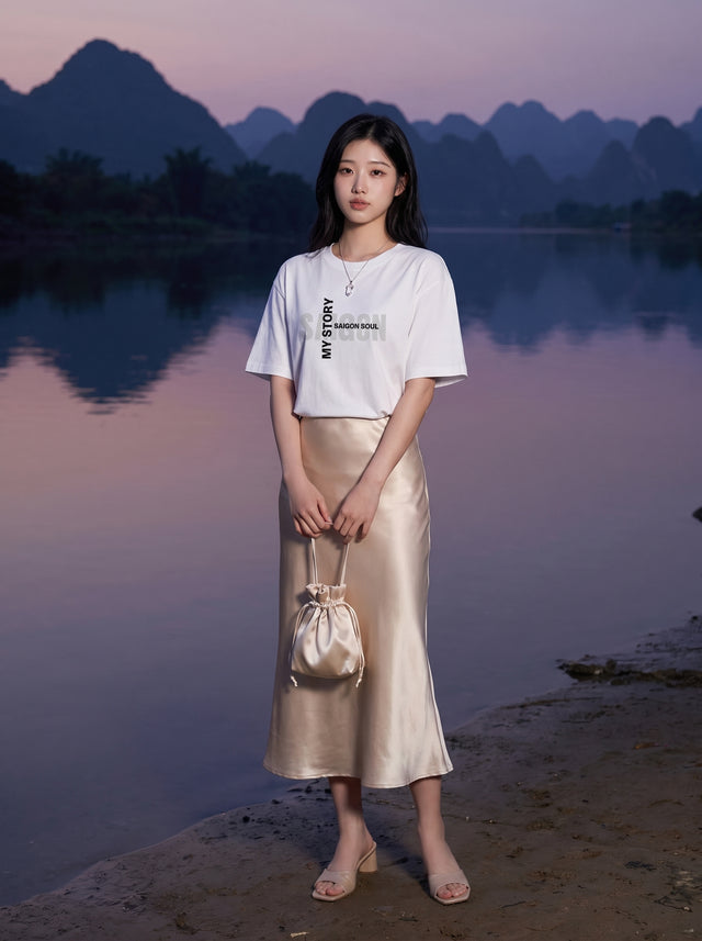 Oversize T-shirt – Minimal Typography / 552