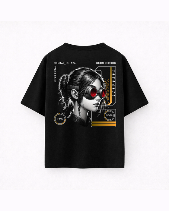 Oversize T-shirt – Cyber Tech Girl / 444