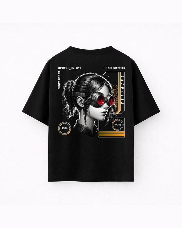 Oversize T-shirt – Cyber Tech Girl / 444