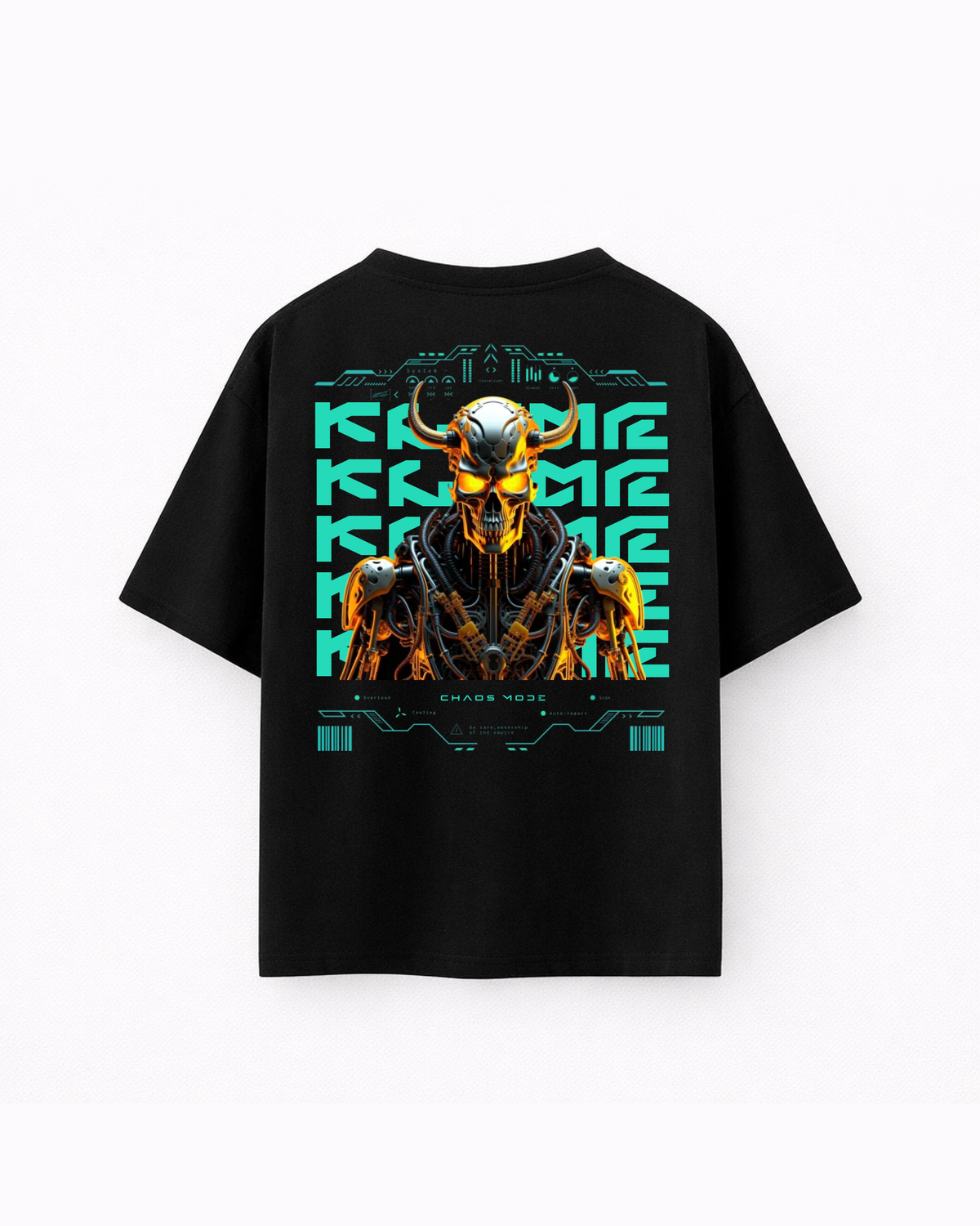 Oversize T-shirt – Cyberpunk Skull / 401