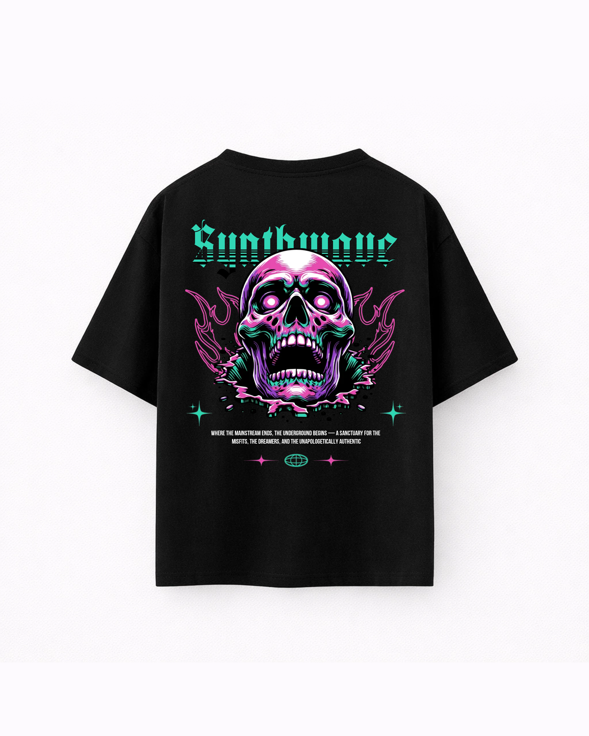 Oversize T-shirt – Neon Skull Streetwear / 449