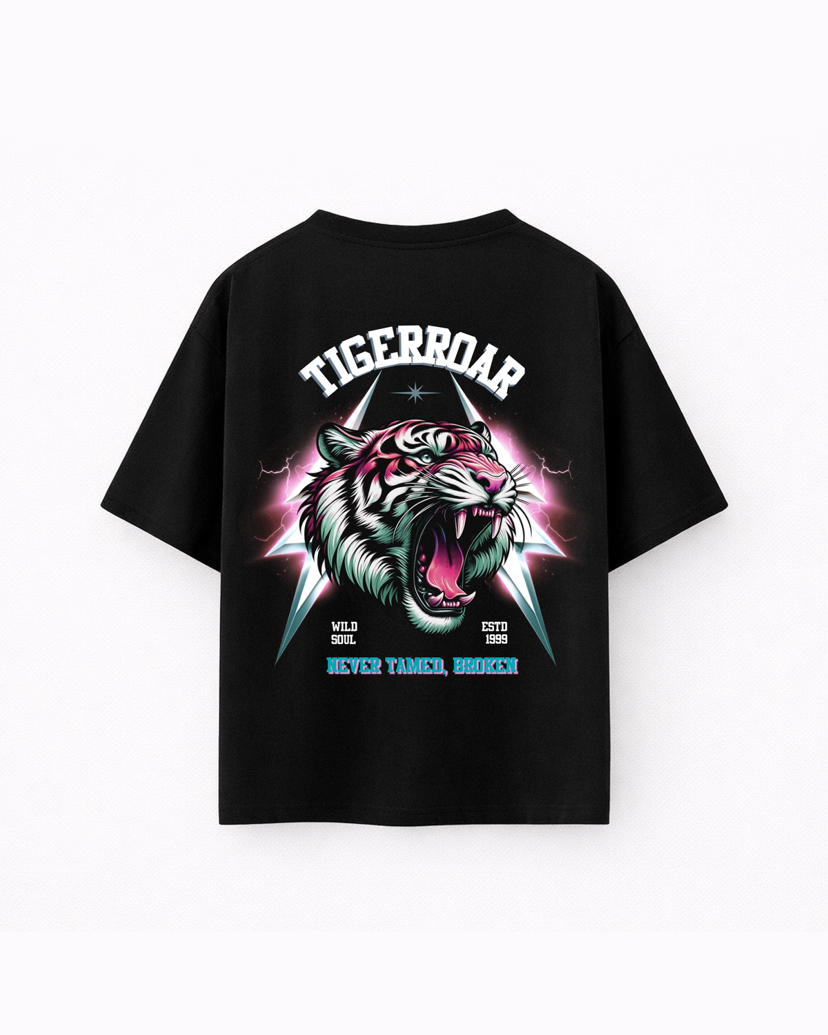 Oversize T-shirt – Neon Tiger Graphic / 441