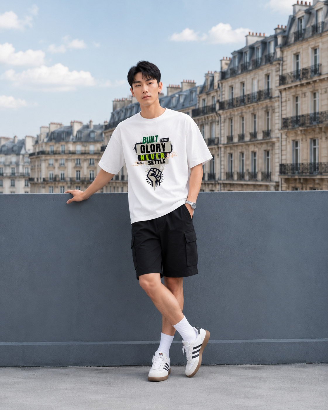 Oversize T-shirt – Grunge Typography / 130
