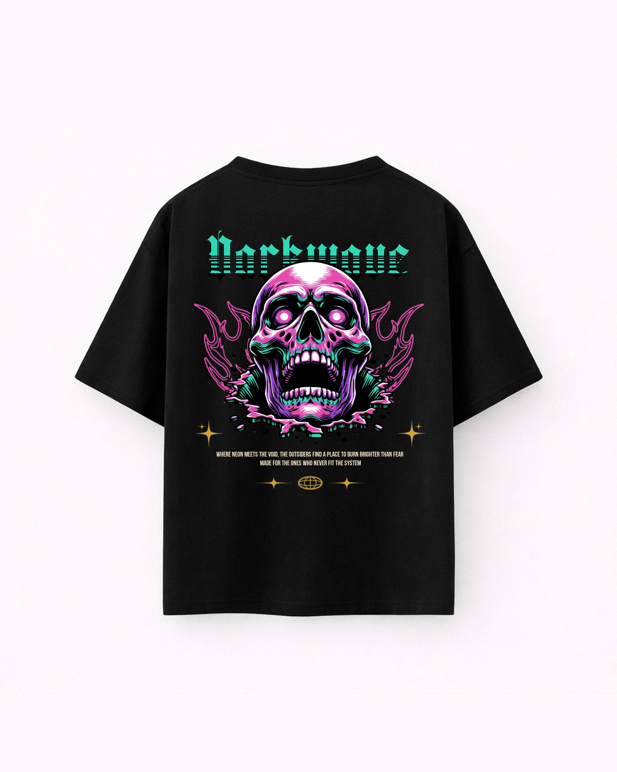 Oversize T-shirt – Neon Skull Streetwear / 449