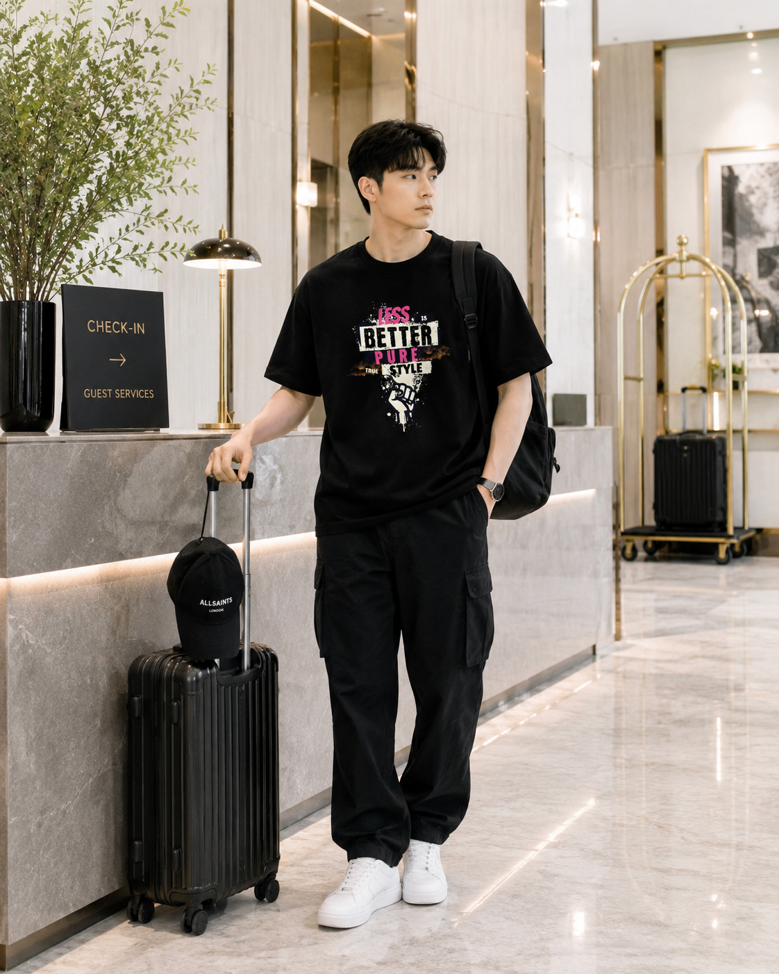 Oversize T-shirt – Grunge Typography / 130