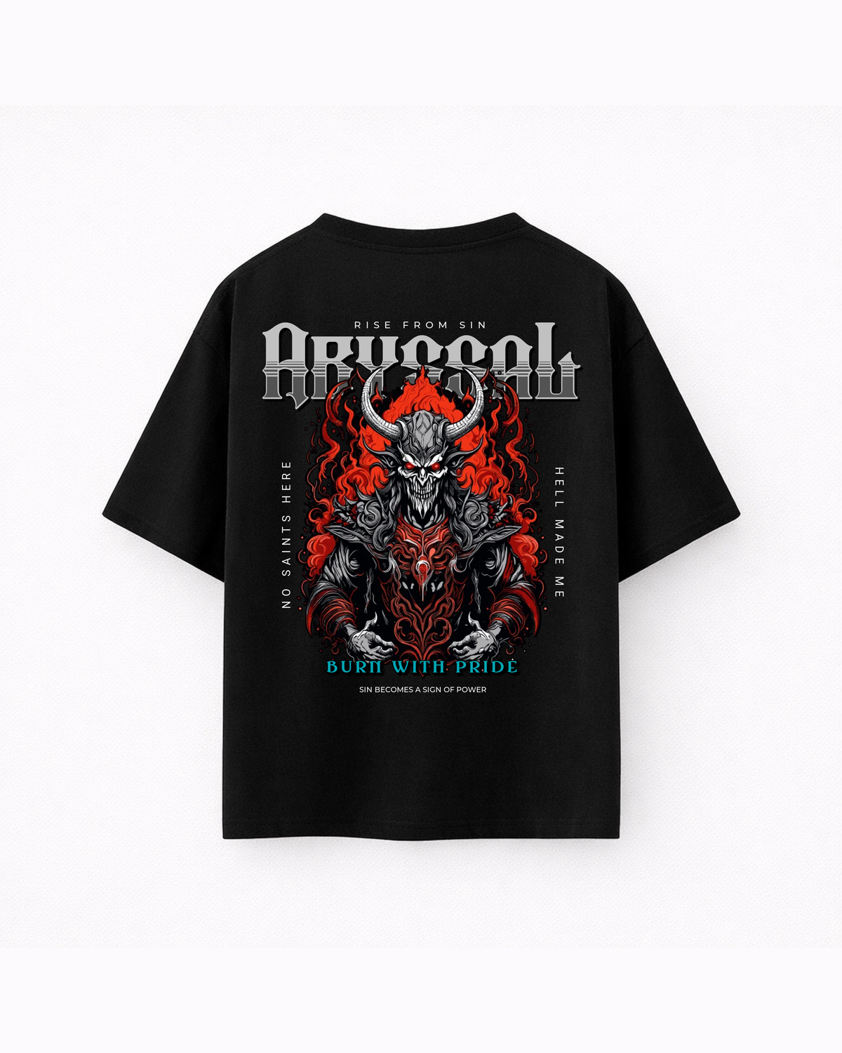 Oversize T-shirt – Hellborn Demon Gothic / 450