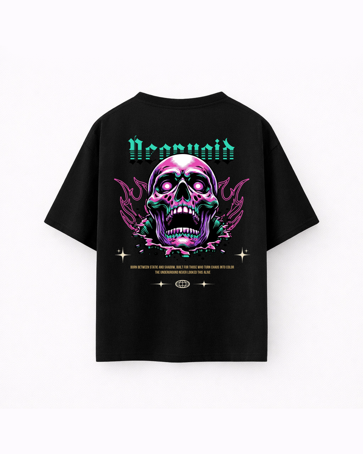 Oversize T-shirt – Neon Skull Streetwear / 449