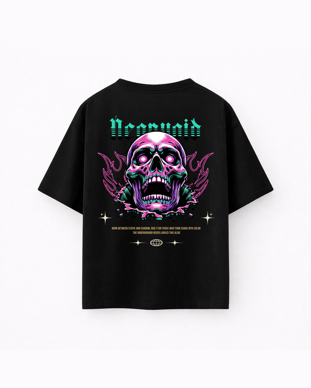 Oversize T-shirt – Neon Skull Streetwear / 449