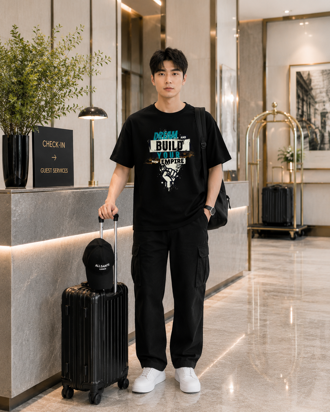 Oversize T-shirt – Grunge Typography / 130