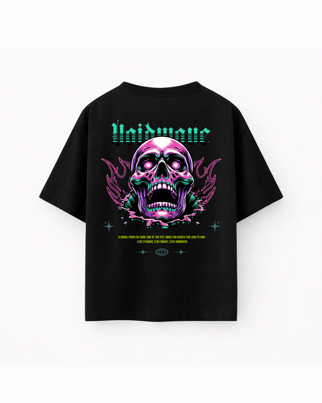 Oversize T-shirt – Neon Skull Streetwear / 449